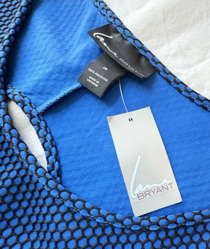 Lane Bryant Womens Blue Dress Size 26 Fishnet Flare Skater Rockabilly Textured - Picture 3 of 9
