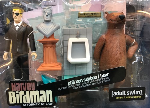 HARVEY BIRDMAN Series 1 Adult Swim Phil Ken Sebben & Bear Palisades Damaged - Picture 3 of 4