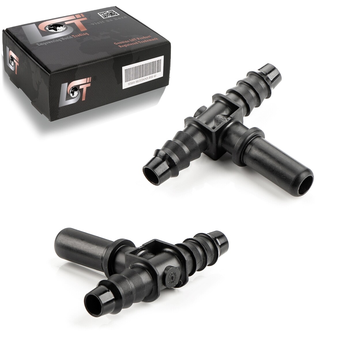 2x T-piece Fuel Hose Connection T-Connector Ø 8mm - Ø 10 mm Reducing