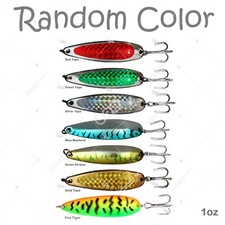 50pcs 1oz Fishing Spoons Krocodile style Metal Fish spoon jig Random colors @US