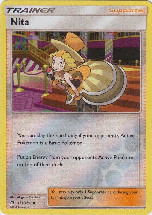 Pokemon -  Nita - 151/181  - Team Up - Reverse Holo -  NM/M
