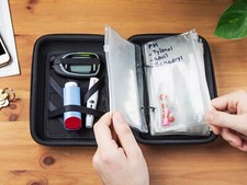 Mighty Well Medicine Planner Case Organizer Diabetic Supplies Pills Black Travel