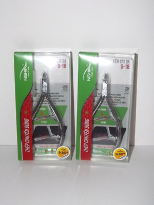 2 Packs Nighia Hard Steel Cuticle Clipper Nipper D-18 Full Jaw New (F)