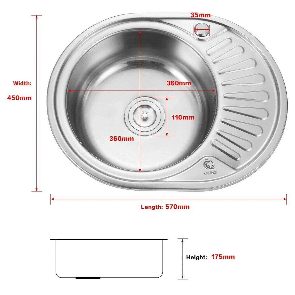 Round kitchen store sink drainer