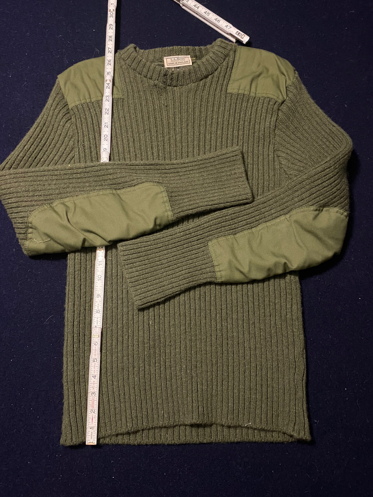 LL BEAN Vtg 70s 80s army green wool 