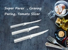 Rada 3 Pc Super Parer, Granny Knife and Tomato Slicer (Silver Handle)
