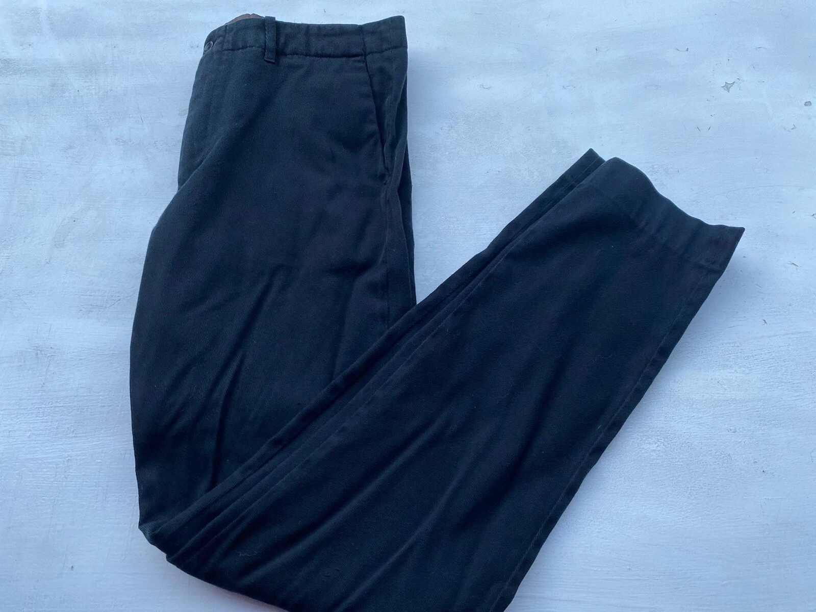 LOUIS VUITTON（LV） Pantaloni neri da uomo Louis Vuitton misto cotone parte anteriore piatta taglia 50 US 34