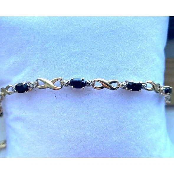 黄金 ONYX 和钻石网球手链天空 — 第 3/4 张图片