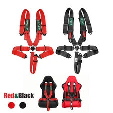 Black/Red 5 Point Racing Harness Camlock Quick Release Safety Seat Belt ATV UTV
