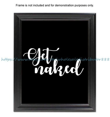 dorm room wall art get naked funny bathroom quote 8x10'' print