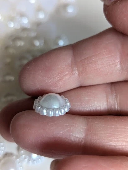 Álbumes de recortes artesanía redondo respaldo plano blanco perlas adornos 185 un. Foto 4 de 4