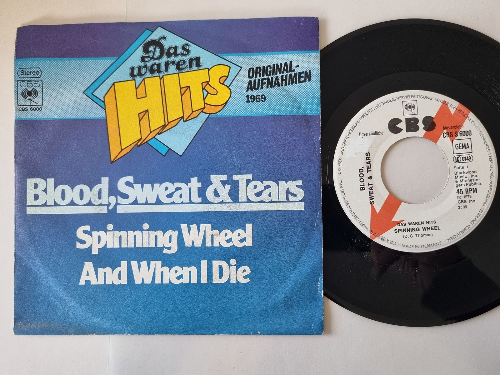 Blood, Sweat And Tears - Spinning Wheel / And When I Die 7'' Vinyl Germany PROMO