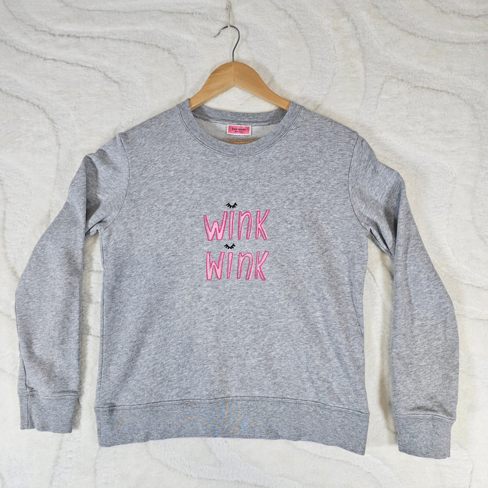 Kate Spade New York Jumper Wink Wink Eyes Grey Women's Size XS Relaxed
