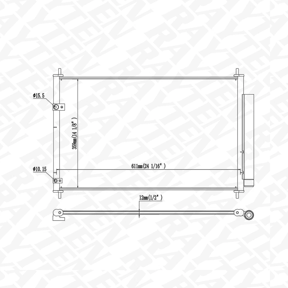 AC Condenser for 2009-2019 Toyota Corolla 2009-2014 Matrix 2008-2015 Scion xB - Изображение 3 из 4