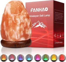FANHAO USB Himalayan Salt Lamp with 8 4.7 inch-1.5lbs, Multicolor Changing 