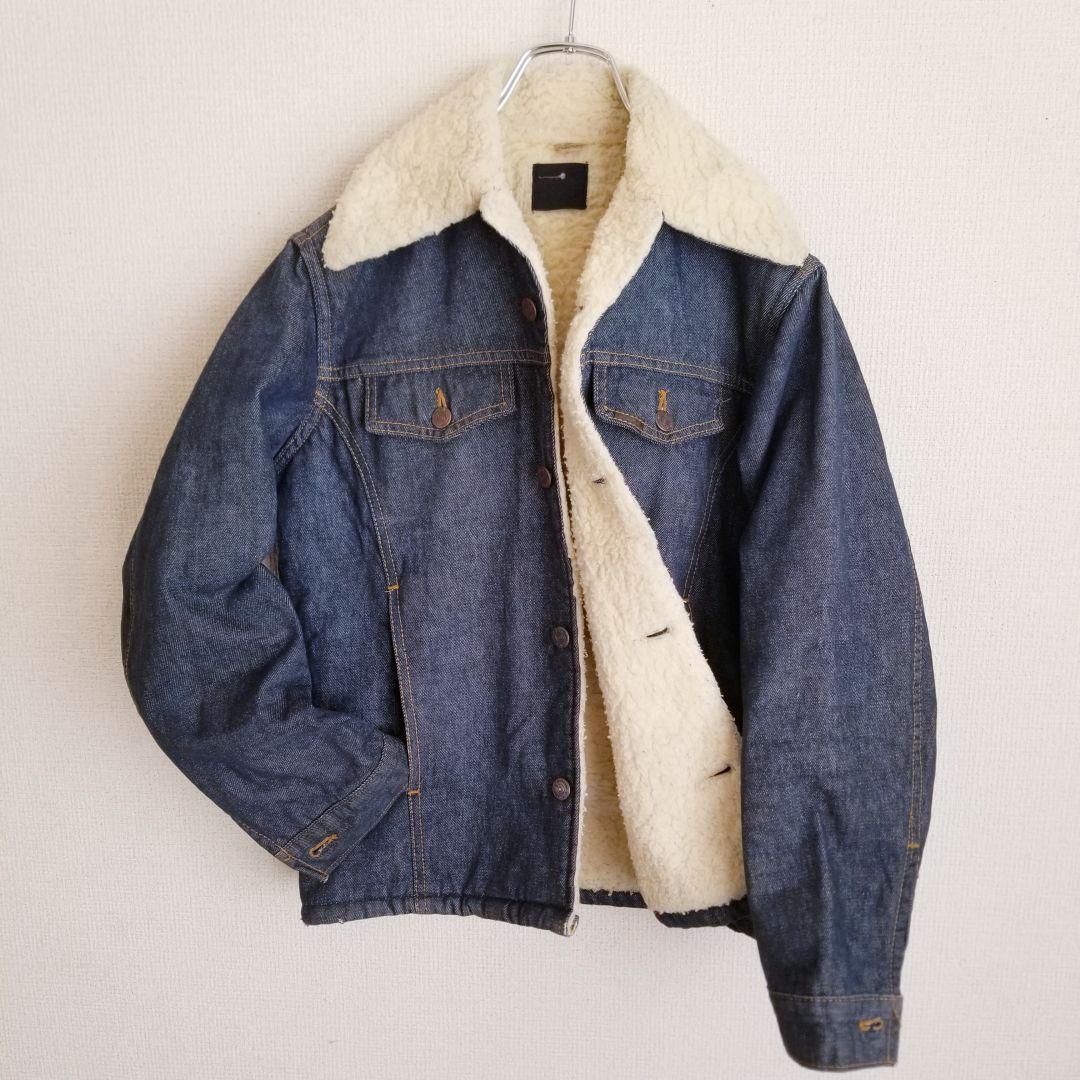 1970s 〝Sears ”denim boa jacket 70s Sears ROEBUCKS denim boa ranch jacket with Harley patch
