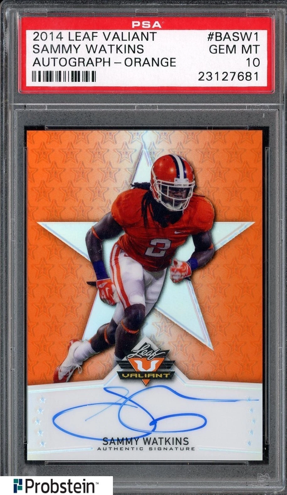 Sammy Watkins Leaf Valiant #BASW1 Autograph-Orange
