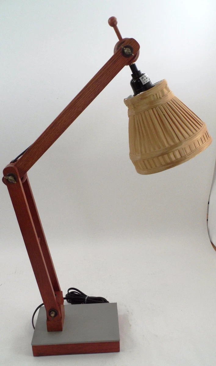 Wooden Steampunk Drafting Touch Base Lamp Magnificent Wood Swing Arm Articulated