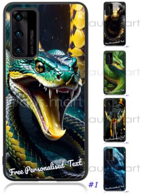 Personalised Text Phone Case for Huawei Nova 3e/3i/5T Series - Snake Print