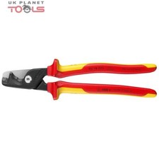 Image of Knipex 95 18 225 StepCut® XL VDE Insulated Cable Shears / Cutters Step Cut 225mm