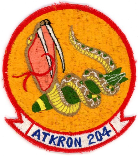 US Navy Patch: 70s-80s(A-7B era) ATKRON 204 (VA-204 ) RIVER RATTLERS ASIAN MADE