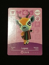 LOPEZ ANIMAL CROSSING AMIIBO SERIES 1 CARD #027 TRACKED AU POST geniuine