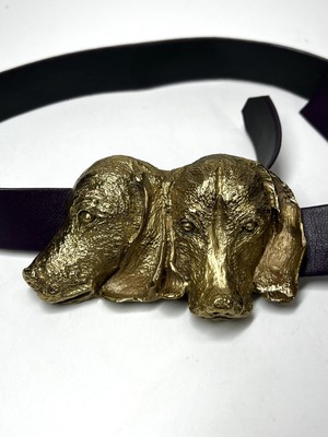 Beautiful Pamela Rattray Brown Brass Labrador Dog Belt 