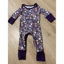 Little Sleepies bamboo pajamas newborn purple floral