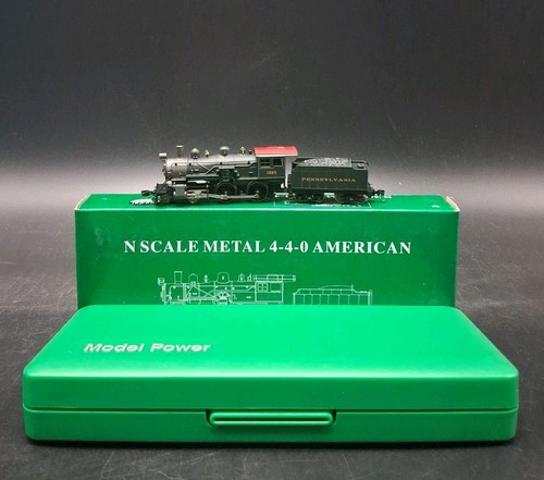 Locomotora y licitadora modelo Power calibre N metal americano 4-4-0 American 7631 PRR | Condition: Used