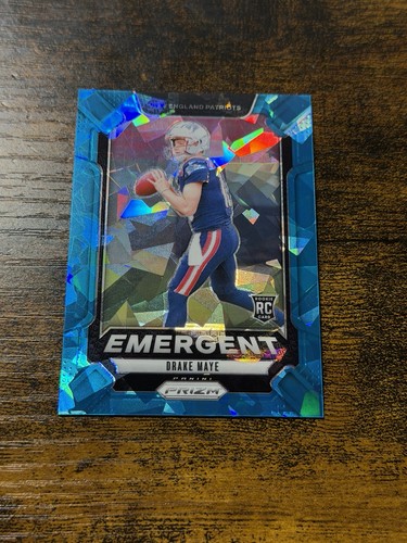 Drake Maye [Blue Ice] #4 2024 Panini Prizm Emergent card