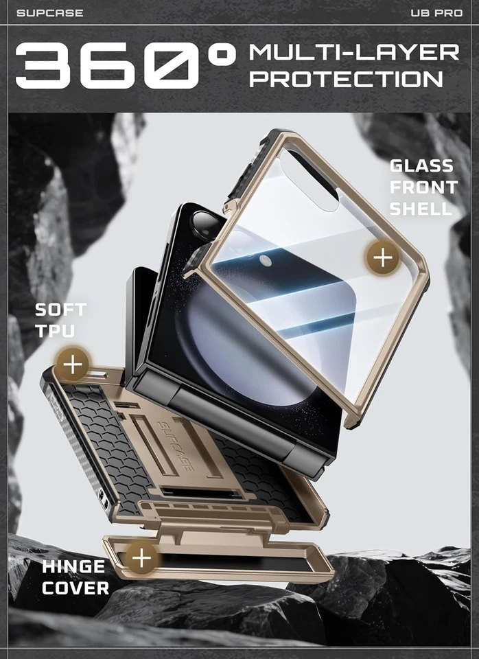 Funda de protección militar para Samsung Galaxy Z Flip7 SUPCASE cubierta de pantalla de cuerpo completo Foto 4 de 4