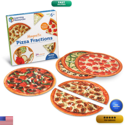 Learning Resources Magnetic Pizza Fractions - Montessori Math Manipulatives