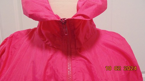 VTG. Jeste Windbreaker (90's) Nylon Hot Pink Dolman Sleeves Coat One Size -USA - Picture 2 of 7