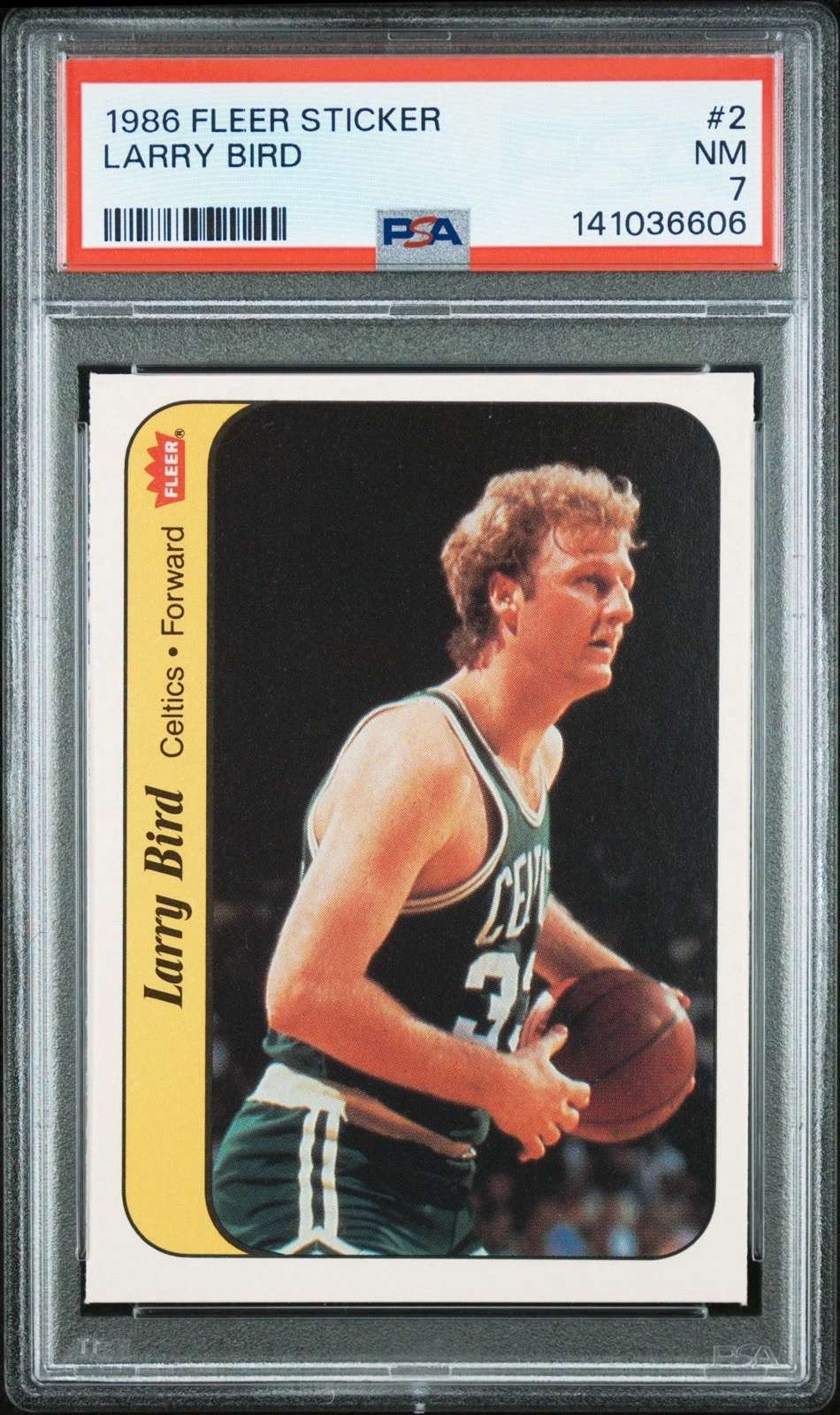 Deal for 1986 Fleer Sticker Larry Bird PSA 7