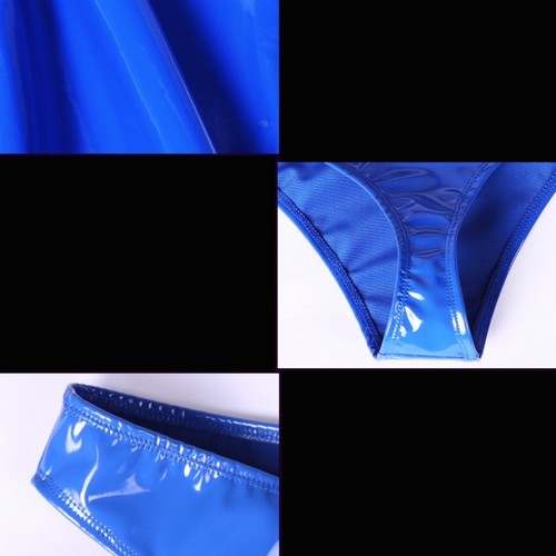 Damen Unterwäsche Kunstlatex niedriger Bund Tanga T Rücken Slip G-String Höschen Unterteil - Bild 13 von 19