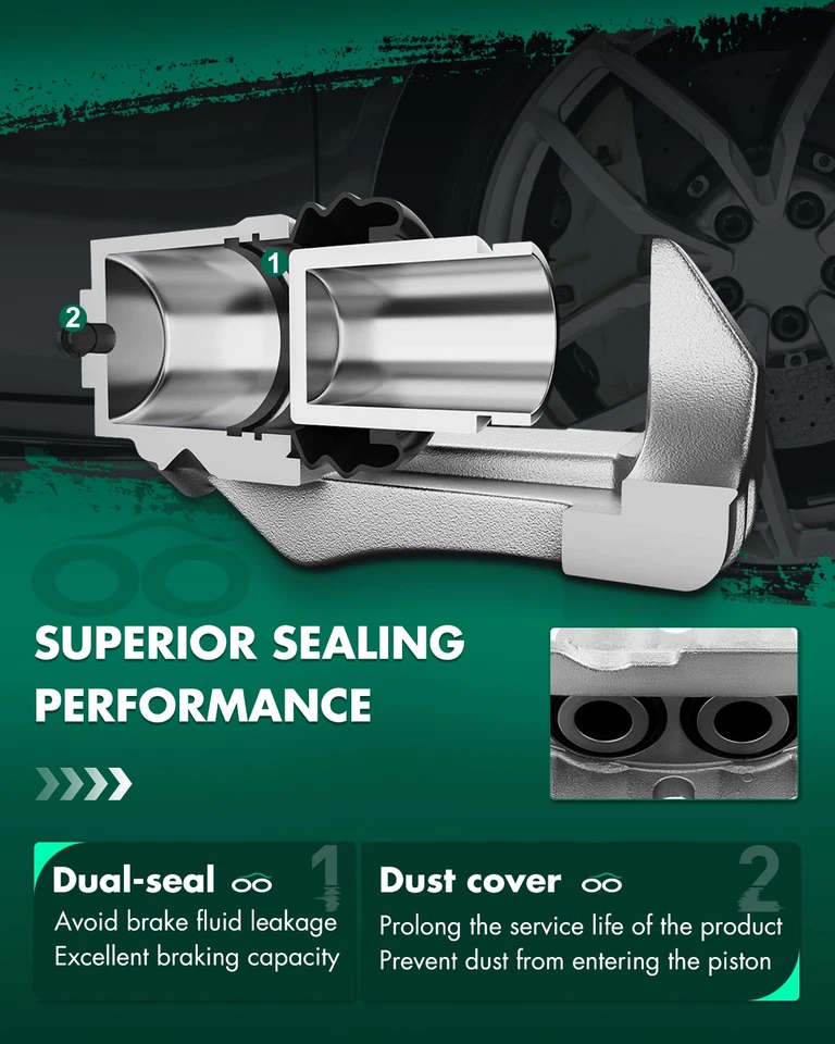 Rear Brake Caliper Pair Fits 00 - 13 Chevrolet Suburban 2500 03 - 2009 Hummer H2 - Image 3 of 4