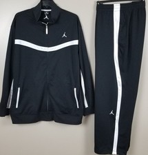 JORDAN BASKETBALL TRACK SUIT JACKET  PANTS SET BLACK WHITE Y2K RARE 3XL / 2XL 