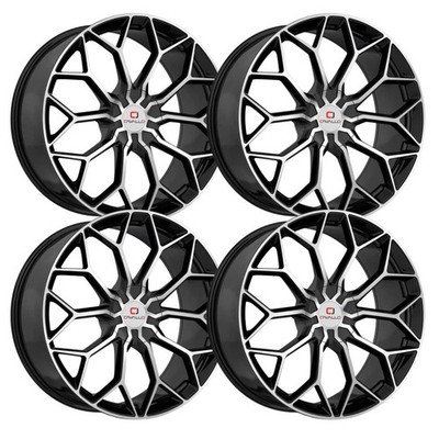 (Set-4) Cavallo CLV-44 22x8.5 5x114.3/5x120 38mm Black Machined wheels rims 22
