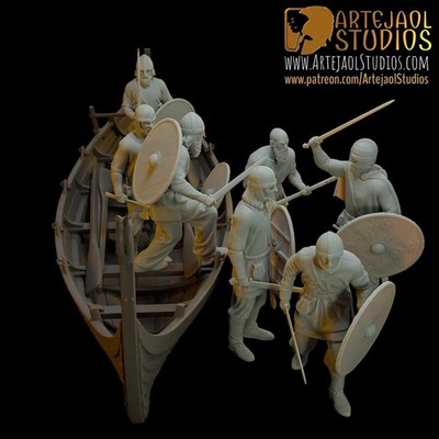 1/72 Resin Vikings w/boat scene unpainted unassembled | eBay