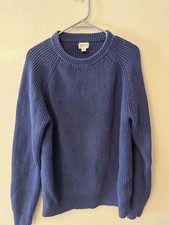 J CREW Sweater Men Size XL Blue Thick Fisherm...