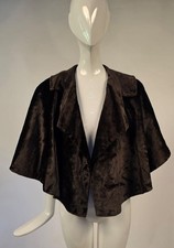 EDWARDIAN BROWN VELVET CAPE W TAFFETA LINING
