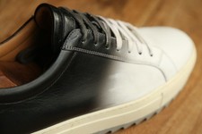 Salvatore Ferragamo Black White Leather Shoes Trainers Sneakers Men's UK 9.5 D