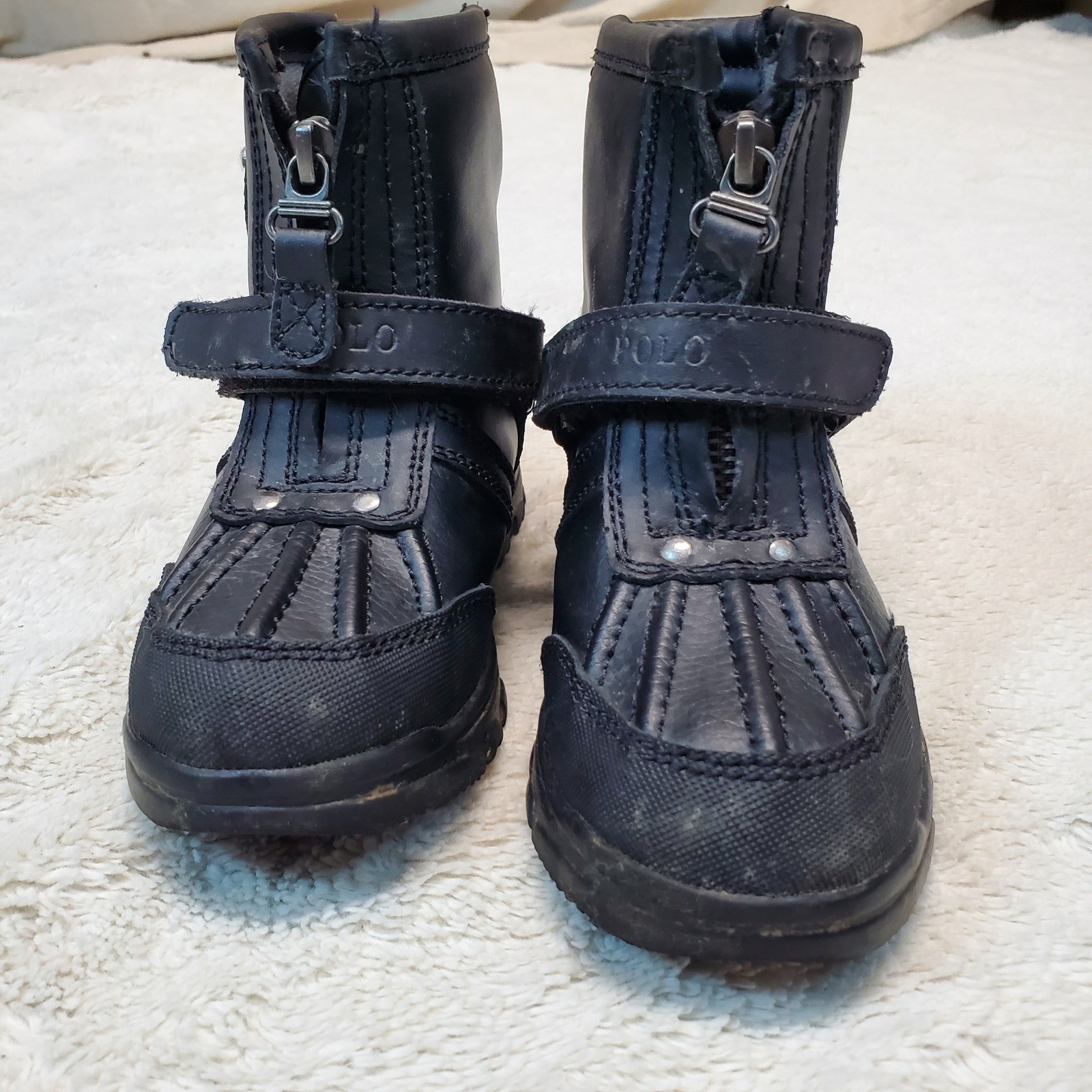 Polo Ralph Lauren Black Moto Conquered Casual Everyday Combat Boot Girl Boy 10 thumbnail 2