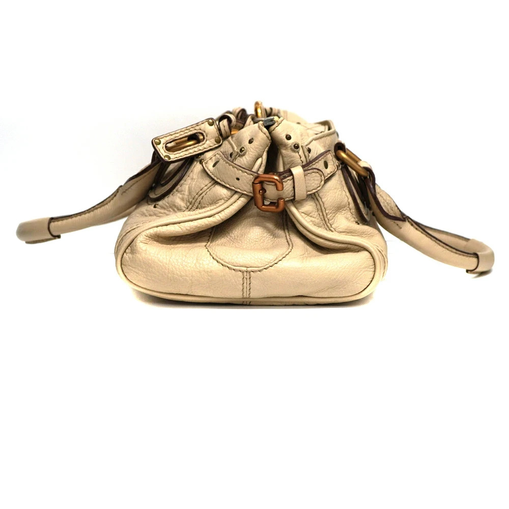 Chloe Beige Paddington Hand One Shoulder Bag Leather Lock