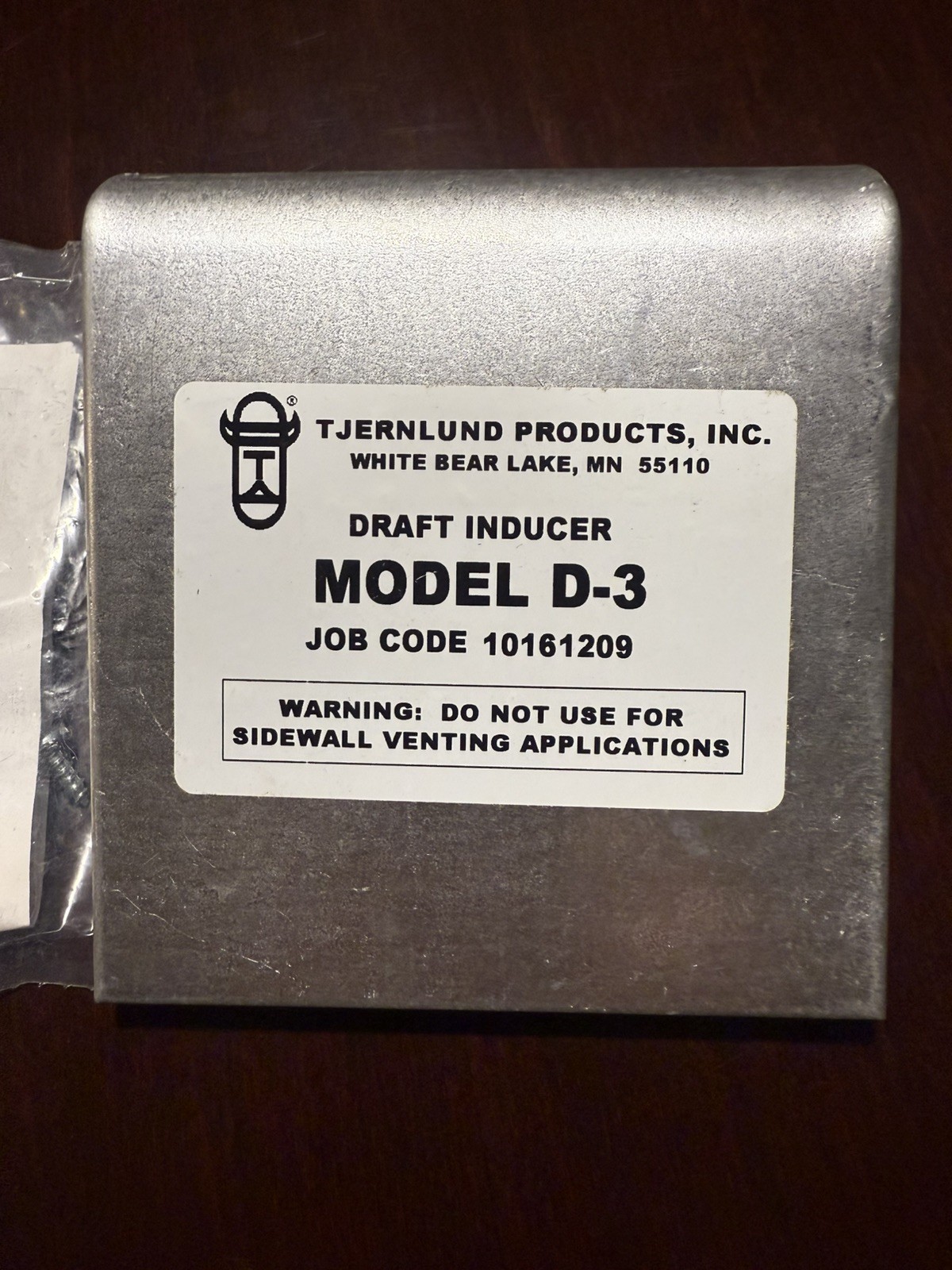 Tjernlund D-3 120v Inline Draft Inducer Fan Vertical Vent Systems fast shipping