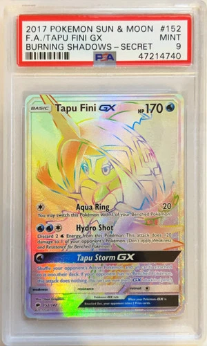 2017 Pokemon Sun & Moon Burning Shadows Tapu Fini GX PSA 9 #152