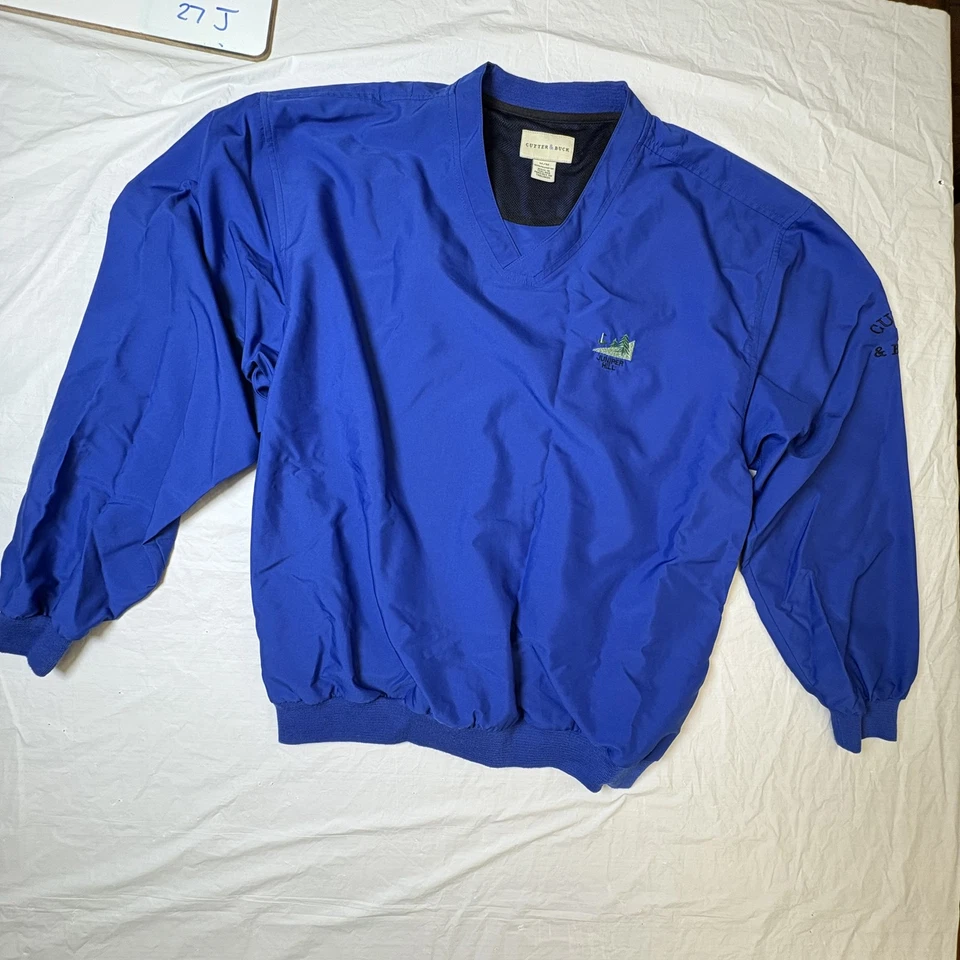 VTG Cutter & Buck Mens Blue golf pullover windbreaker size Medium Juniper Hill - Image 2 of 4