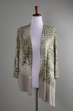CHICO'S Travelers 109 Slinky Animal Print Open Front Jacket Top Size 3 US XL