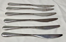 Gourmet Settings Dinner Knives 9 3/8" Glossy Knife Stainless Set of 6 Silverware