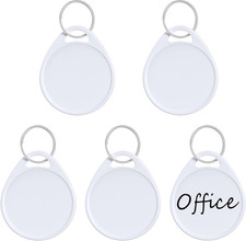 1.5 Inch Tough Plastic Key Tags Sturdy round White Item Identifiers with Blank P